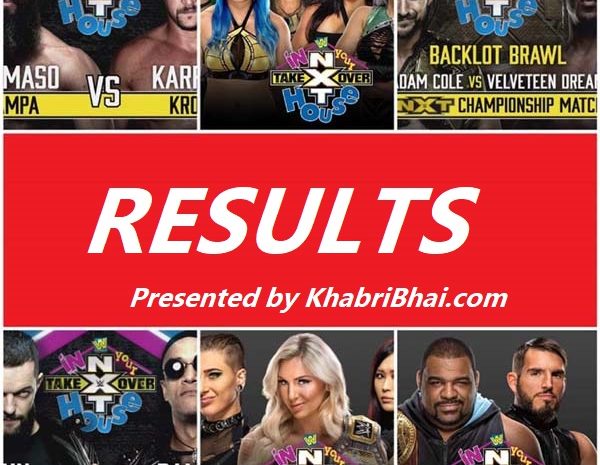 NXT TakeOver In Your House 2020 Results, Highlights Full Match Card Written Details