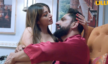 Ullu Web Series Woodpecker Episode 1 Shanaya sitting on lap of Ajay