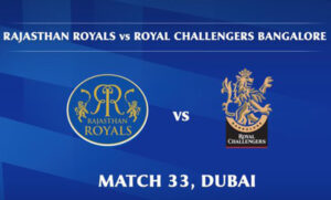 Read more about the article IPL 2020 RR vs RCB 33rd Match Live Score, Playing XI’s, Win Prediction, Result 17 October 2020