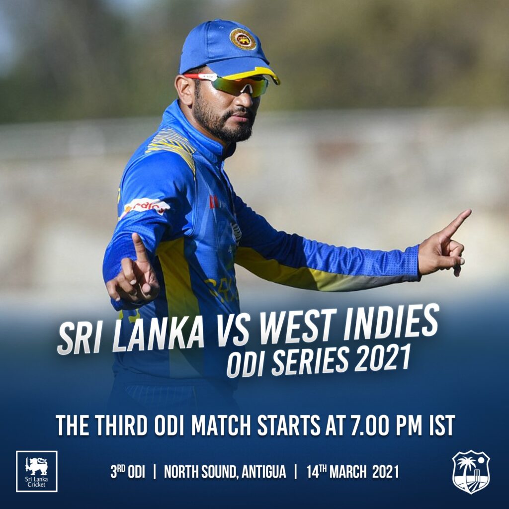 West Indies vs Sri Lanka 3rd ODI Match 14 March 2021 Live Score, Playing XI, and Result