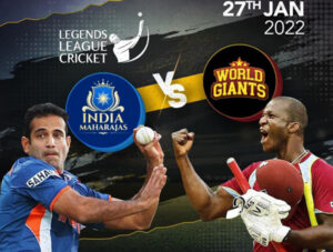 Read more about the article Legends League Cricket : India Maharajas vs World Giants 27 Jan 2022 Live Score, Toss, Playing XI’s, Where to Watch Live Stream