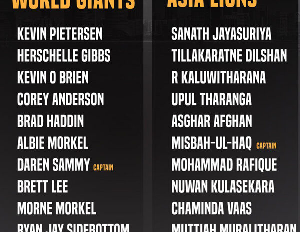 Legends League Cricket : Asia Lions vs World Giants 26 Jan 2022 Live Score, Toss, Playing XI’s, Where to Watch Live Stream