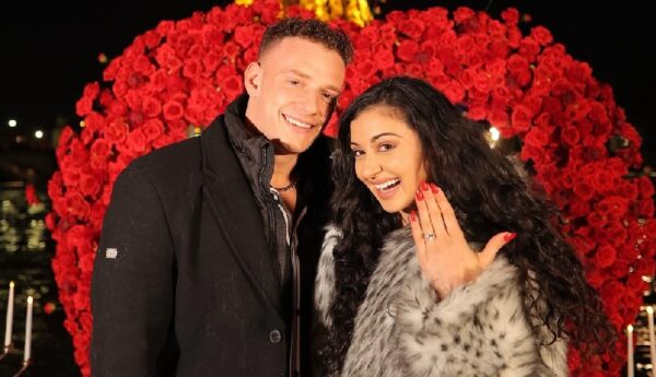 Arianna Grace showing her engagement ring with Stacks Lorenzo