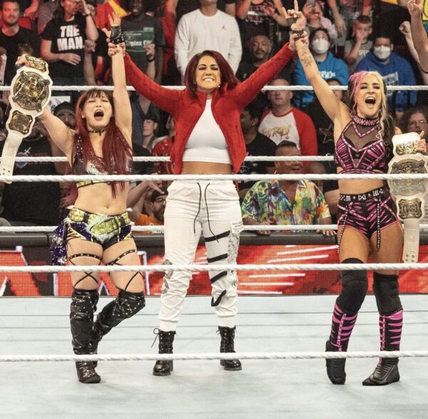 Dakota Kai and IYO SKY as WWE Women's tag team champions
