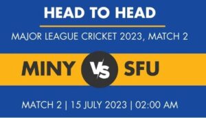 Read more about the article MI New York (MINY) vs San Francisco Unicorns (SFU) MLC 2023 Match 2 Live Score, Highlights, Playing XI’s, and More Info