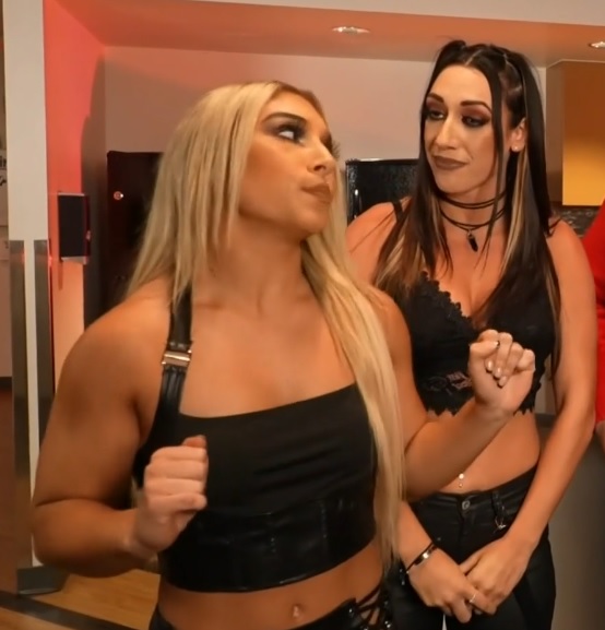 thea hail backstage sexy look in black dress on nxt 