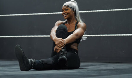 Jade Cargill sitting at WWE PC Photo