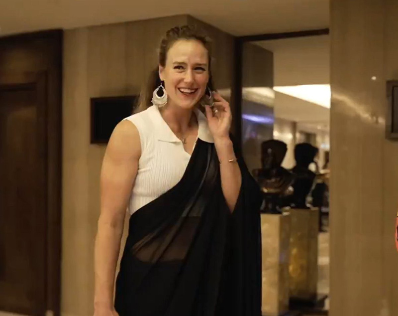 Ellyse Perry in a saree at RCB Event pic