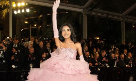 Young social media influencer Nancy Tyagi at Cannes Film 2024 Festival red carpet