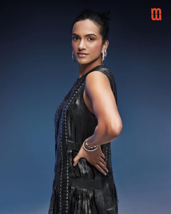 PV Sindhu displaying elegance on Mans World Magazine May 2024 shoot in a Black dress