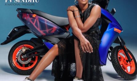 PV Sindhu on Man's World India May 2024 in a black lace dress and sneakers