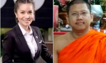 Thai Politician Scandal Wife with her adopted Monk son photo