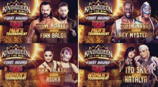 WWE King and Queen of the Ring Tournament First Round Match Card 2024 RAW Side