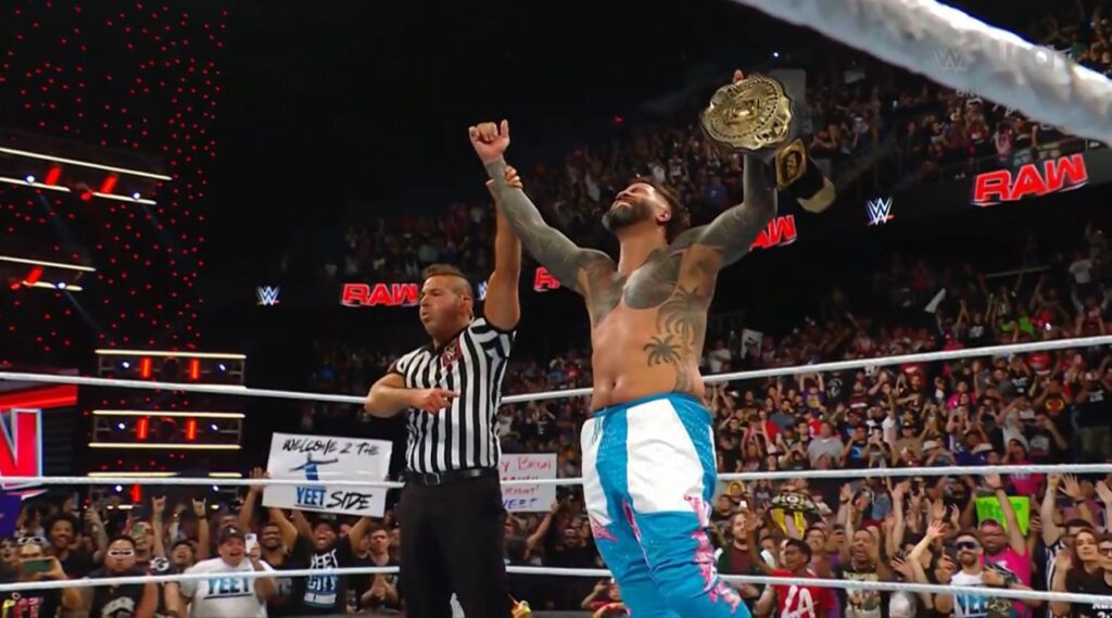 WWE RAW 23 SEPTEMBER 2024 JEY USO WINNING INTERCONTINENTAL TITLE PHOTO
