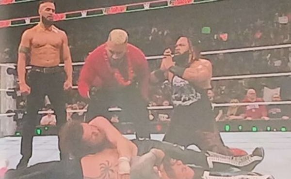 WWE RAW 23 Dec 2024 Spoilers New Bloodline beating Sami and Jey Pic