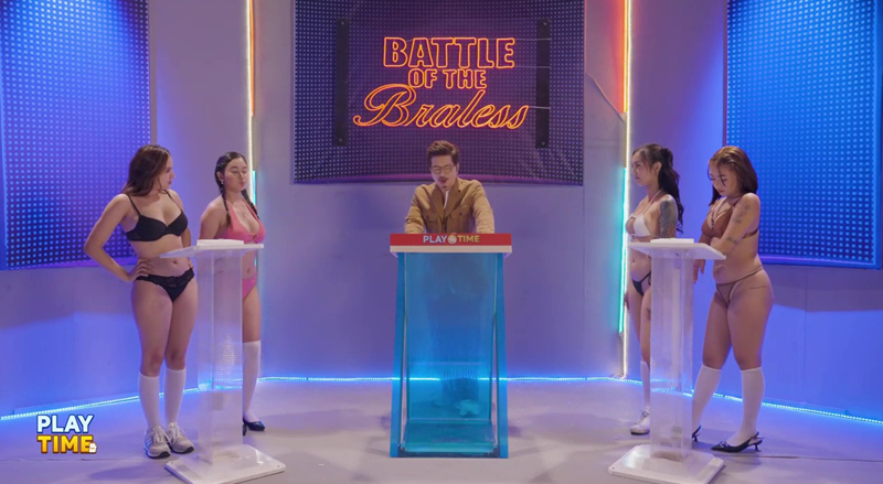 VMX Wow Mani Season 1 (2025) Episode 1 Battle of the Braless Quiz Contest Skirts off by both teams