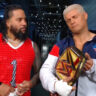 WWE SmackDown 10 Jan 2025 Cody Rhodes and Jimmy Uso having a backstage talk before their match