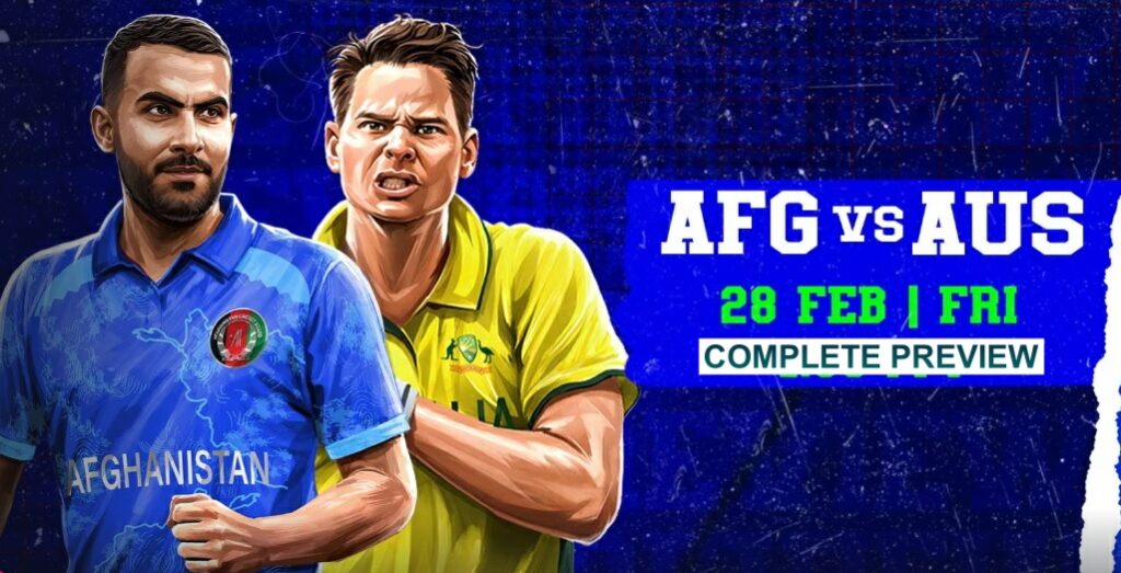 Afghanistan vs Australia (Champions Trophy) 28 Feb 2025 Hashmatullah Shahidi vs Steve Smith battle