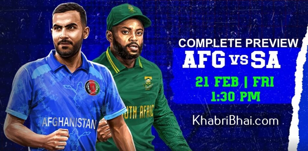 Afghanistan vs South Africa (Champions Trophy) 21 Feb 2025 Hashmatullah Shahidi vs Temba Bavuma battle