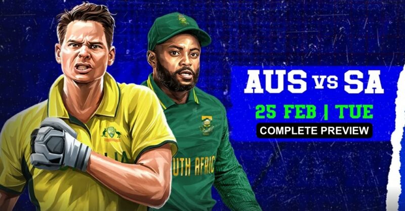 Australia vs South Africa (Champions Trophy) 25 Feb 2025 Steve Smith vs Temba Bavuma battle