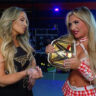 WWE SmackDown 14 Feb 2025 Trish Stratus having a backstage talk with Tiffany Stratton