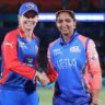 Mumbai Indians vs Delhi Capitals (WPL Season 3) Meg Lanning and Harmanpreet at the toss