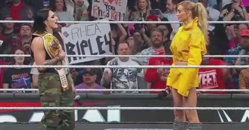 WWE RAW 3 Feb 2025 Rhea Ripley and Charlotte Flair Face-off