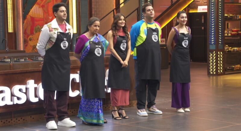 Celebrity MasterChef India Episode 42 (25 March 2025) Judges telling Triple Trouble Black Apron Challenge rules to Celebrity Cooks
