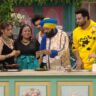 Colors TV Laughter Chefs Season 2 Episode 16 All Celebrity contestants at Rubina and Ankita cooking station during tasting