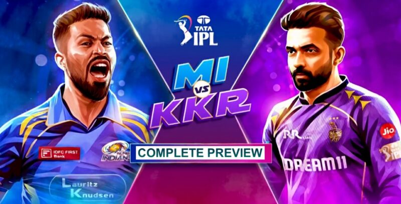 MI vs KKR (IPL 2025) Match 12 Hardik Pandya vs Ajinkya Rahane battle