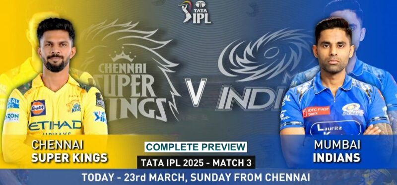 CSK vs MI (IPL 2025) Match 3 Ruturaj Gaikwad vs Suryakumar Yadav battle