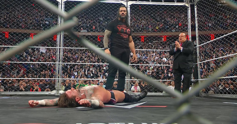 WWE RAW 10 March 2025 Roman Reigns standing tall in the ring after beating CM Punk