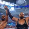Street Profits New WWE Tag Team Champions Celebration at WWE SmackDown 14 March 2025 Show