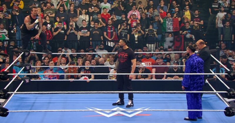 WWE SmackDown 21 March 2025 Roman Reigns, Seth Rollins, and CM Punk in-ring mic promo