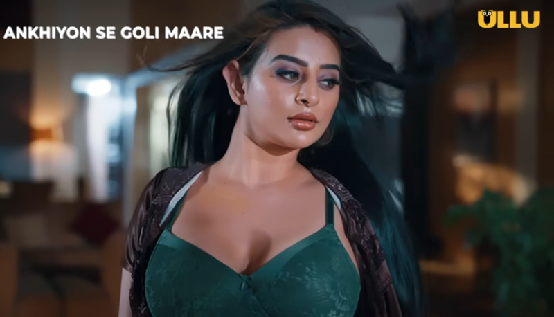 Ankhiyon Se Goli Maare ULLU Web Series Ankita Dave seducing the goon wearing bra