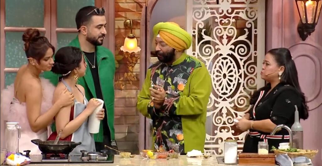 Colors TV Laughter Chefs Season 2 Episode 27 Chef Harpal Singh Sokhi tasting the dish made by Aly Gony and Reem Shaikh