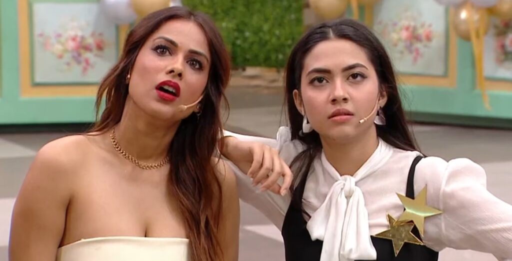 Colors TV Laughter Chefs Season 2 Episode 26 Nia Sharma and Reem Shaikh looking hot standing together