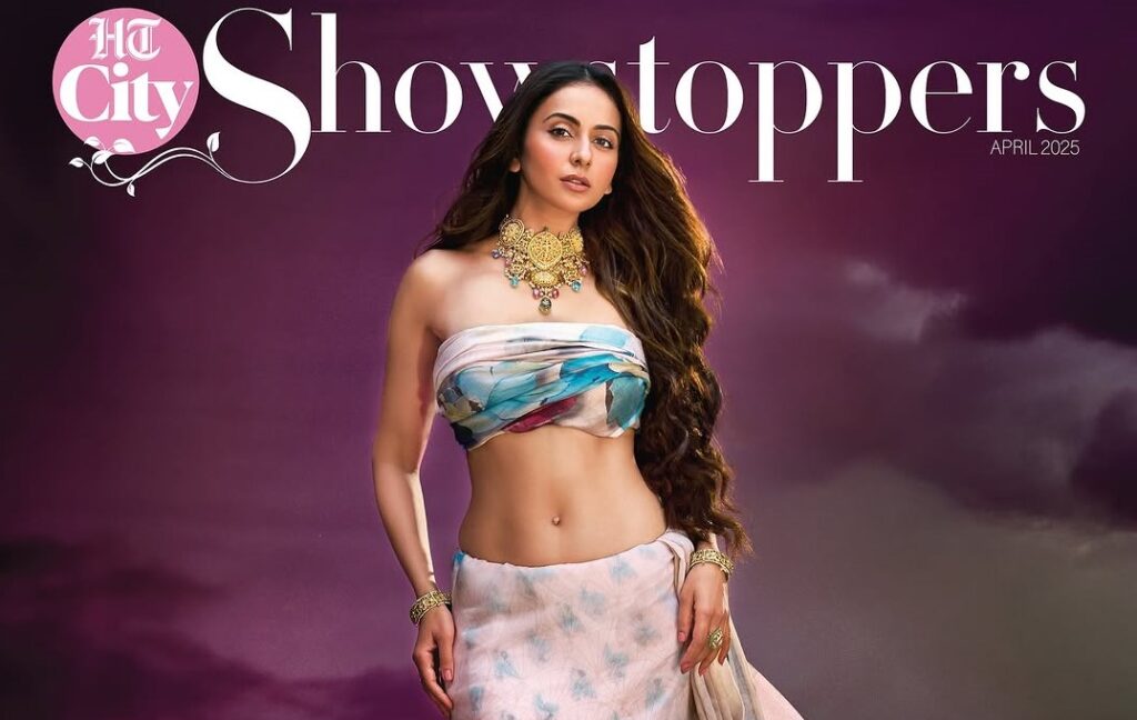 Rakul Preet Singh's hot navel display in HT City Showstoppers magazine April 2025 photoshoot