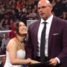 WWE RAW 7 April 2025 Recap IYO SKY along with Adam Pearce after signing the contract
