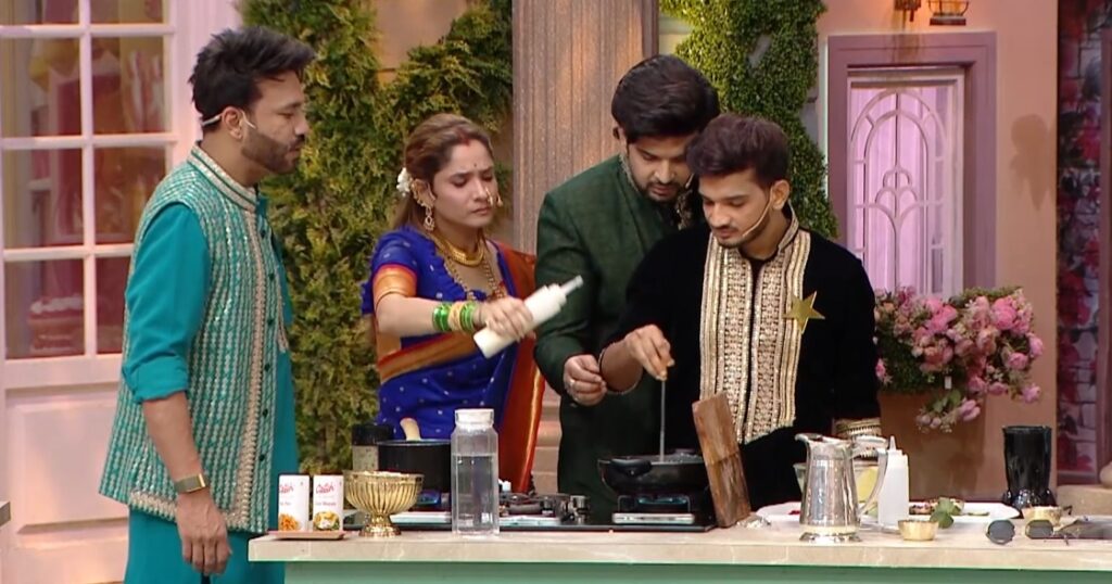 Laughter Chefs Season 2 Episode 36 Munawar Faruqui cracking Jokes with Karan Kundrra, Vicky Jain, and Ankita Lokhande