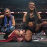 WWE RAW 5 May 2025 Recap Roxanne Perez and Giulia laughing after attacking IYO SKY