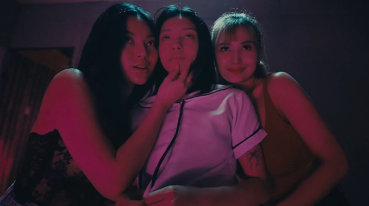 Photo of Aliya Raymundo with her lesbian girlfriends in VMX Kalakal film