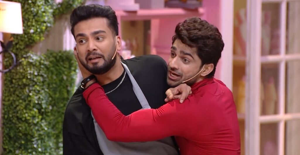 Photo of Elvish Yadav and Abhishek Kumar funny fight during Laughter Chefs Season 2 Episode 42