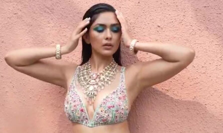 Indian actress Mrunal Thakur flaunting her shaved armpits while posing for First Look Magazine April-June 2023 Edition Photoshoot