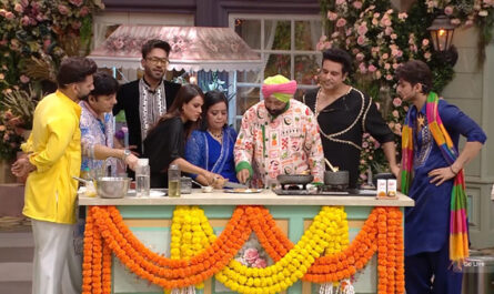 Chef Harpal Singh Sokhi judging Stuffed Malpua cooked by Nia Sharma and Sudesh Lehri on Laughter Chefs Season 2 Episode 48