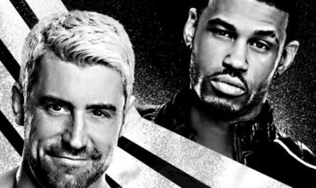 Joe Hendry and Wes Lee on the advertisement poster for WWE NXT July 1, 2025 show