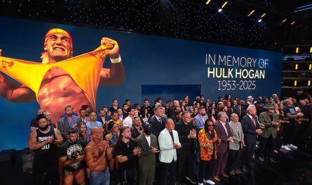 Entire SmackDown roster paying tribute to Hulk Hogan on 25 July 2025