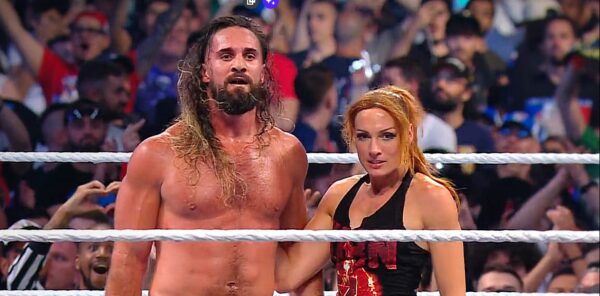 WWE Clash in Paris (2025) Becky and Seth celebrating win