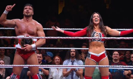 WWE NXT Heatwave (2025) Ethan Page and Chelsea Green posing after winning