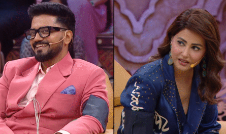 Pati Patni Aur Panga Season 1 Episode 12 (September 7, 2025) Hina Khan and Rocky Jaiswal facing lie detector test
